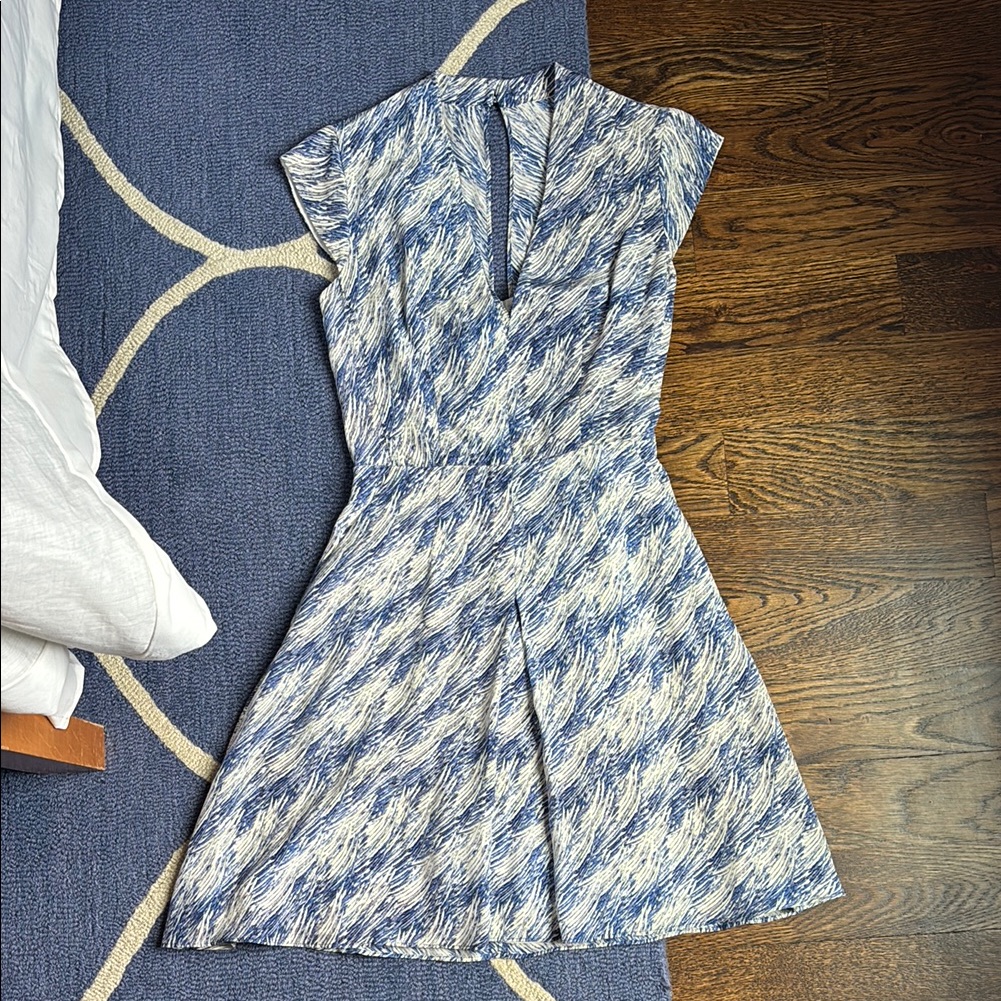 Reiss 100% Silk Mini Dress Blue Size 0